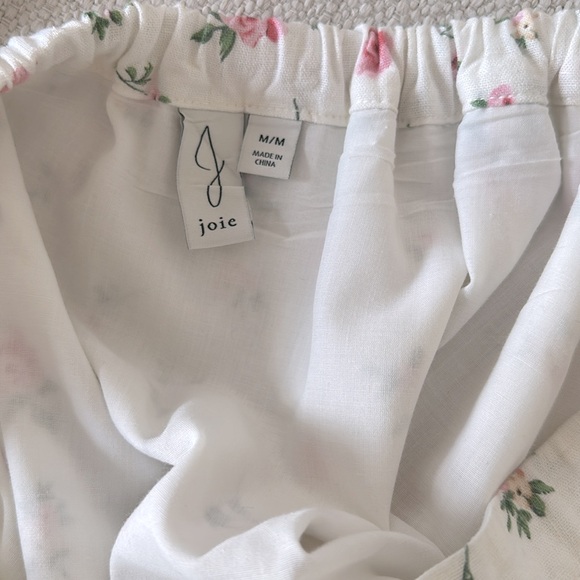 Joie Midi Skirt Linen boho Floral White Skirt size M - Picture 6 of 6